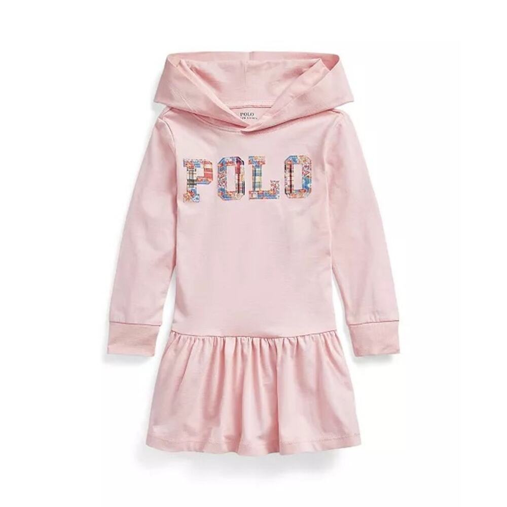 Polo Ralph Lauren Logo Cotton Jersey Hooded Long Sleeve Dress sz 18 M